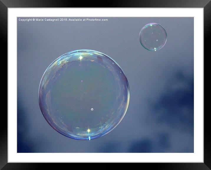 Floating Liquid Bubbles Framed Mounted Print by Marie Castagnoli