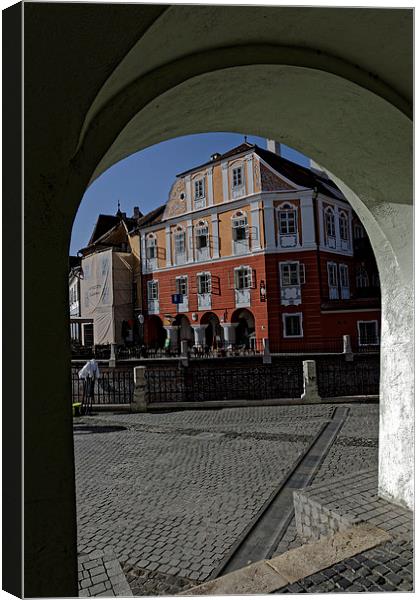 Old Town Sibiu Romania Louxembourg House Canvas Print by Adrian Bud