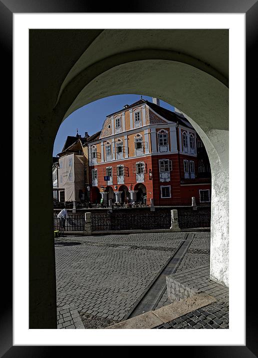 Old Town Sibiu Romania Louxembourg House Framed Mounted Print by Adrian Bud