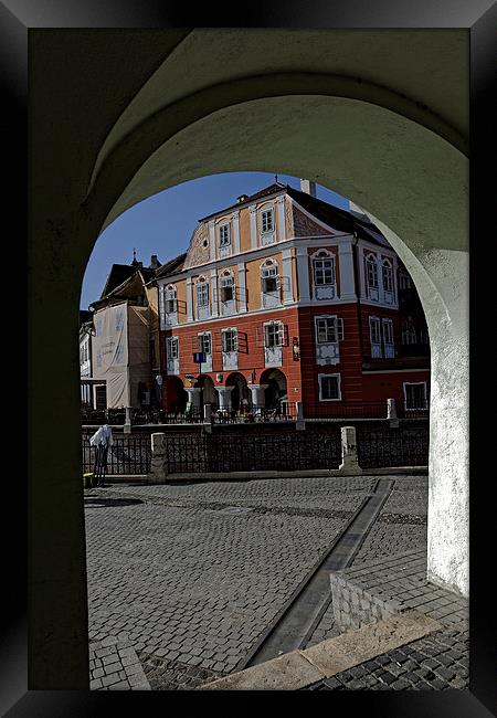 Old Town Sibiu Romania Louxembourg House Framed Print by Adrian Bud