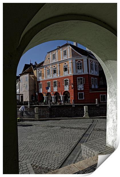 Old Town Sibiu Romania Louxembourg House Print by Adrian Bud