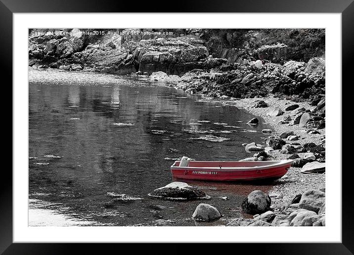 Little Red Boat Framed Mounted Print by Zena Clothier