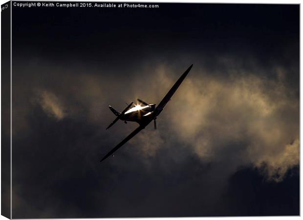  Glinting Spitfire Canvas Print by Keith Campbell