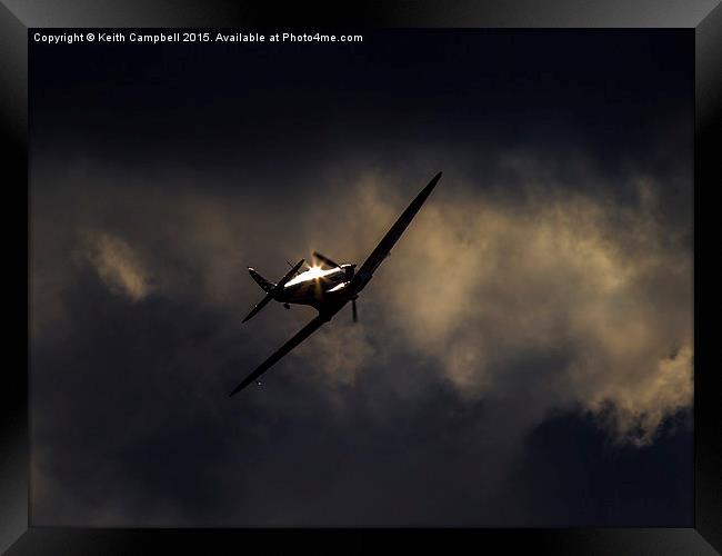  Glinting Spitfire Framed Print by Keith Campbell