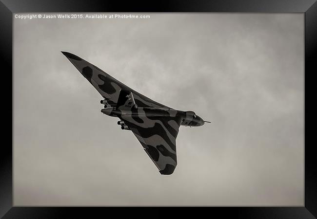 Avro Vulcan in black & white Framed Print by Jason Wells