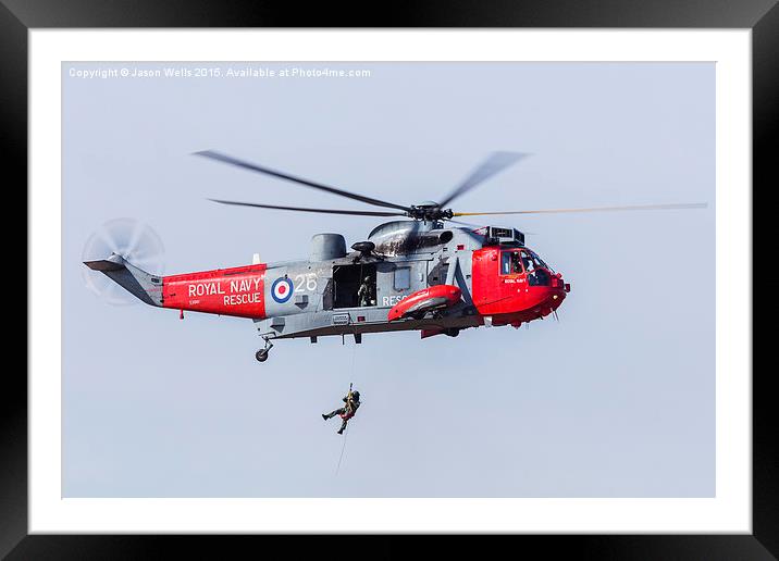 Sea King Mk.41 performing a demo Framed Mounted Print by Jason Wells