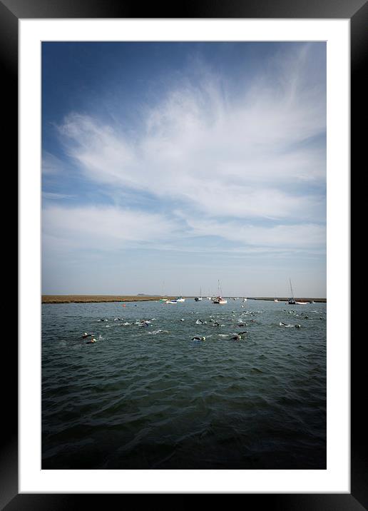 Norfolk Swimmers Framed Mounted Print by Simon Wrigglesworth
