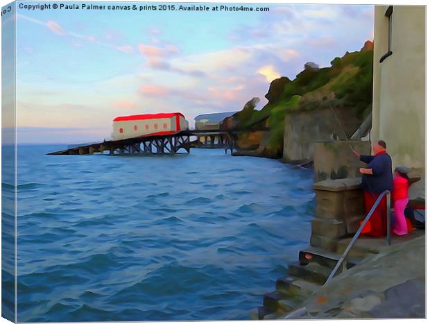 Fishing in Tenby Canvas Print by Paula Palmer canvas