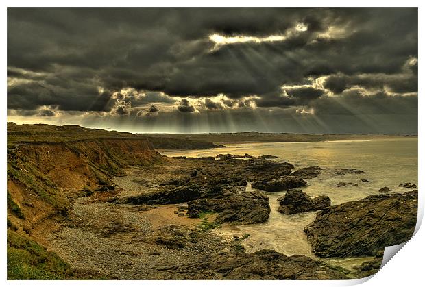 Storm Approaching Gwithian Towans Print by C.C Photography