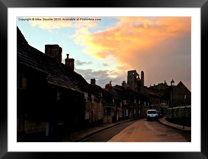  Evening at Corfe Castle Framed Mounted Print by Mike Streeter
