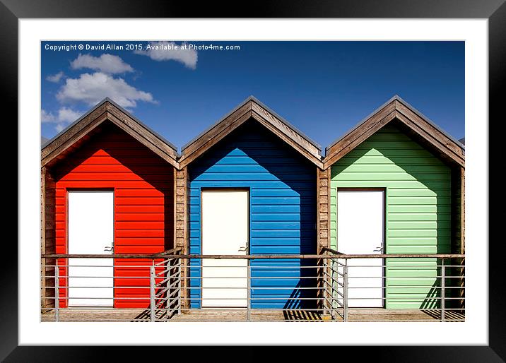  Beach Huts Framed Mounted Print by David Allan