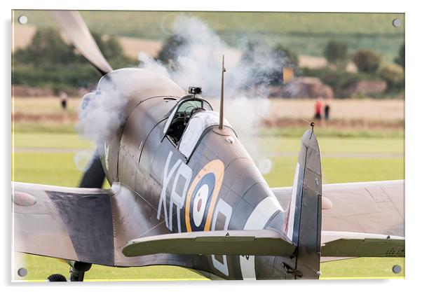 Spitfire engine blowing smoke rings Acrylic by Gary Eason