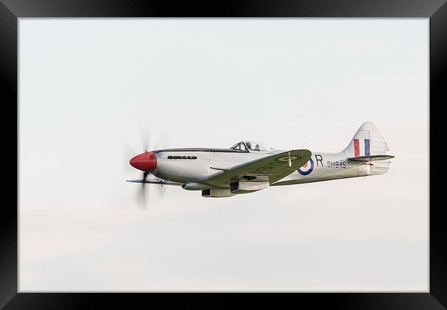  Silver Spitfire at speed Framed Print by Gary Eason