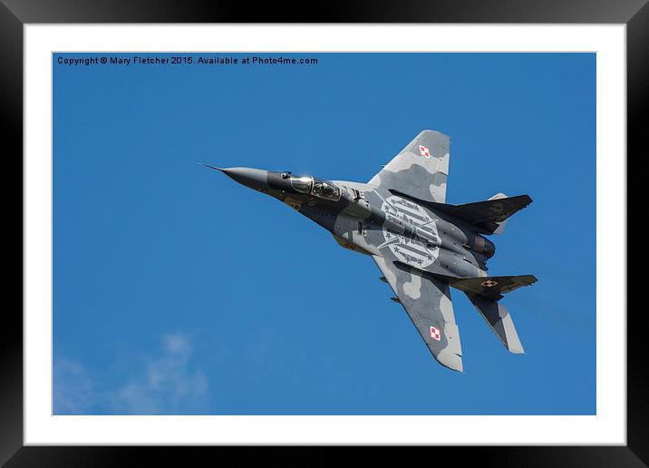  Mig 29 Framed Mounted Print by Mary Fletcher
