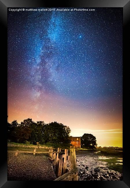 Milky Way Over Landermere Quay  Framed Print by matthew  mallett