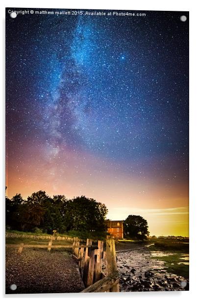Milky Way Over Landermere Quay  Acrylic by matthew  mallett