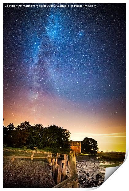 Milky Way Over Landermere Quay  Print by matthew  mallett