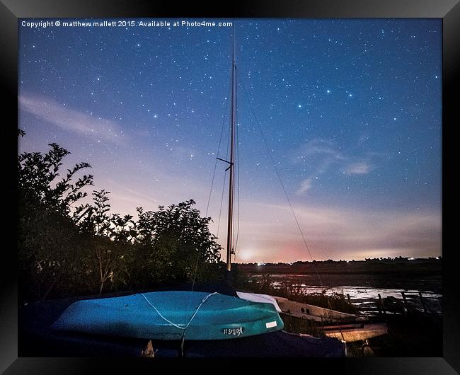  Waiting to Sail Into The Universe Framed Print by matthew  mallett