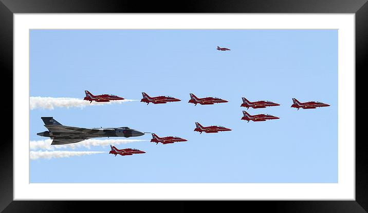  Vulcan Bomber Flypast with Red Arrows Framed Mounted Print by Oxon Images