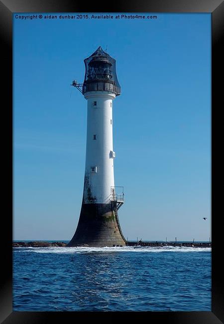  Bellrock lighthouse Arbroath in colour  Framed Print by aidan dunbar