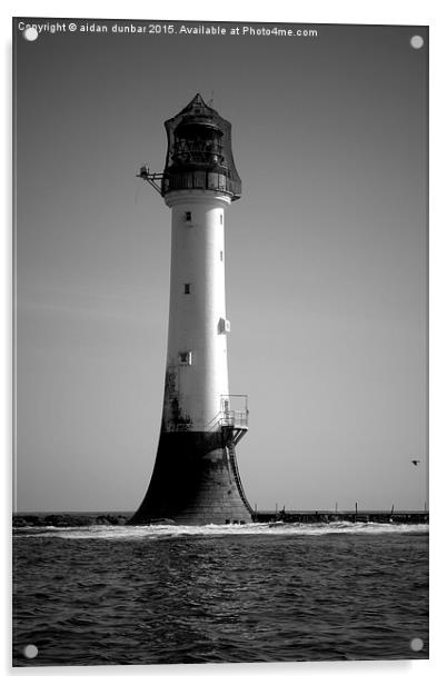  Bellrock lighthouse Arbroath in b&w Acrylic by aidan dunbar