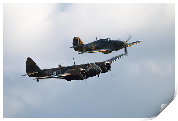 Blenheim and Sea Hurricane Print by J Biggadike