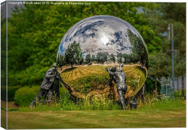  A Different Ball Game - A Comment On Human Endeav Canvas Print by mark sykes
