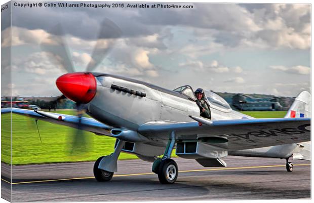  SPITFIRE FRXVIIIE SM845 Duxford Canvas Print by Colin Williams Photography