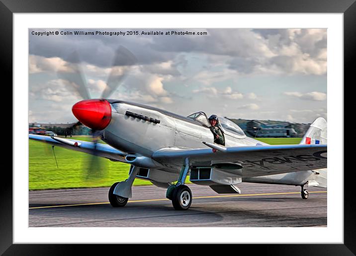  SPITFIRE FRXVIIIE SM845 Duxford Framed Mounted Print by Colin Williams Photography