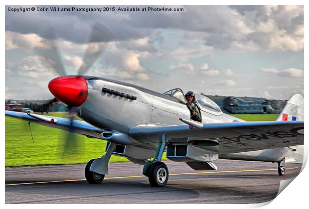  SPITFIRE FRXVIIIE SM845 Duxford Print by Colin Williams Photography