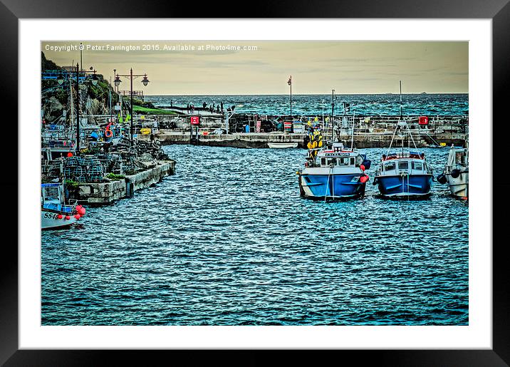 Newquay Harbour At High Tide Framed Mounted Print by Peter Farrington
