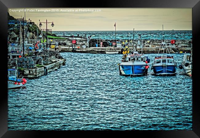 Newquay Harbour At High Tide Framed Print by Peter Farrington