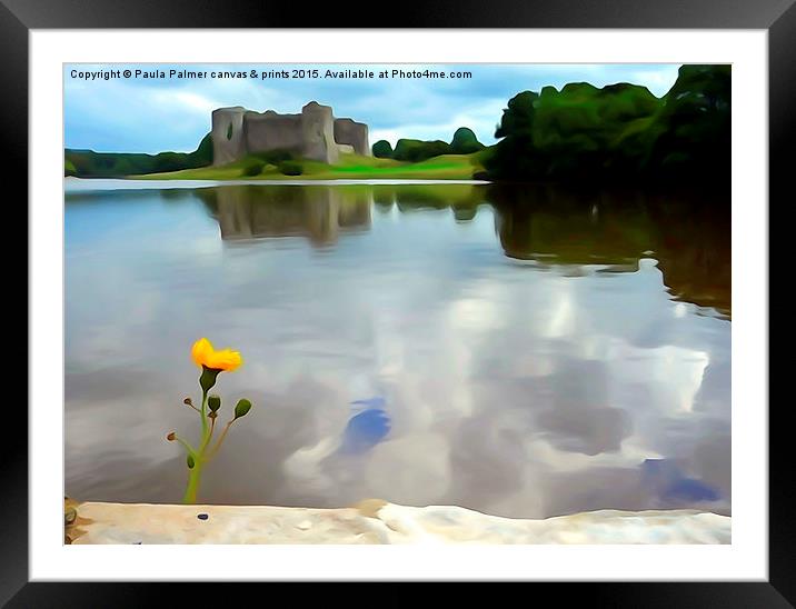  Castle Carew Reflections in the River Carew Framed Mounted Print by Paula Palmer canvas