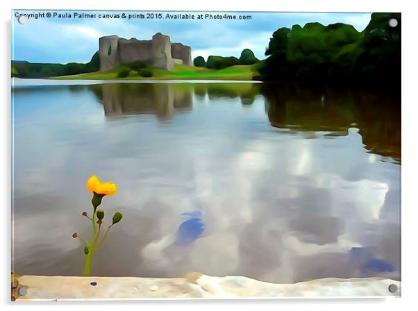  Castle Carew Reflections in the River Carew Acrylic by Paula Palmer canvas