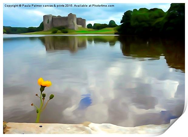  Castle Carew Reflections in the River Carew Print by Paula Palmer canvas