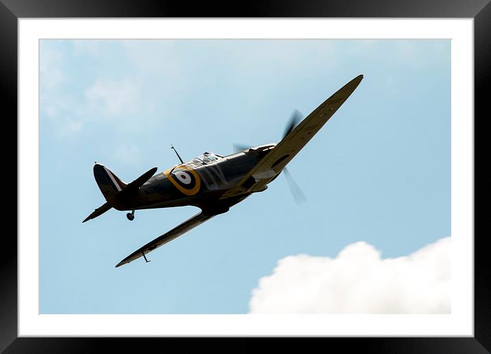 Spitfire Skyward Framed Mounted Print by J Biggadike