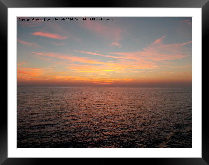  Sunset over the mediterranean sea  Framed Mounted Print by cerrie-jayne edmonds