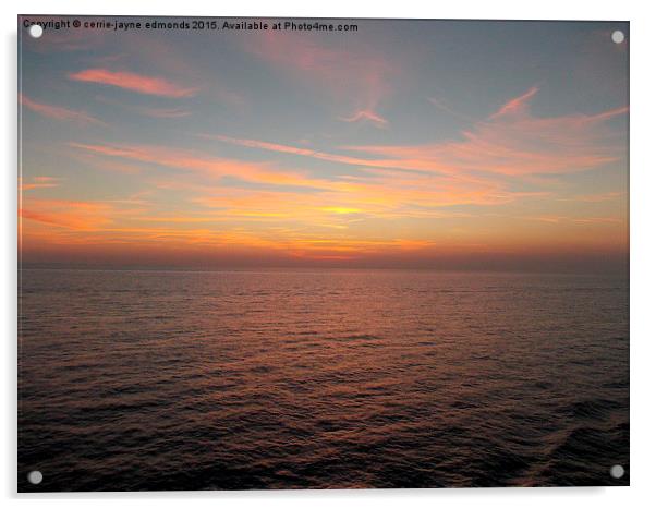  Sunset over the mediterranean sea  Acrylic by cerrie-jayne edmonds