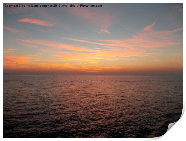  Sunset over the mediterranean sea  Print by cerrie-jayne edmonds