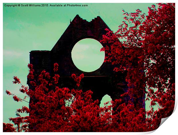  Red Abbey Print by Scott Williams