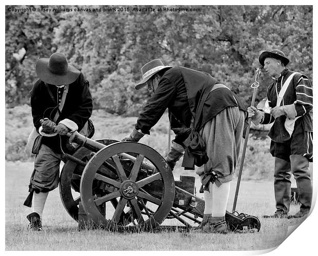  Making Ready The Cannon Print by Linsey Williams