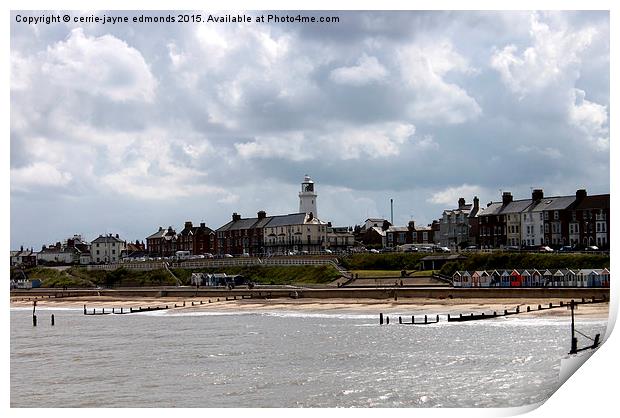  southwold lighthouse and beach Print by cerrie-jayne edmonds