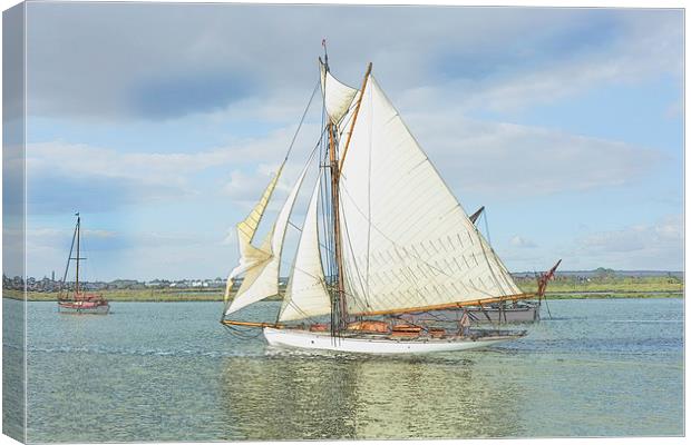  Classic Yacht on the River Blackwater Canvas Print by Robin East