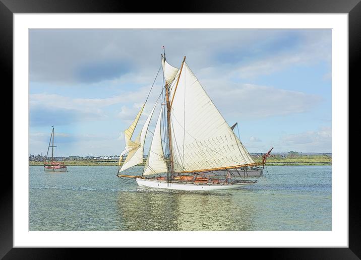  Classic Yacht on the River Blackwater Framed Mounted Print by Robin East