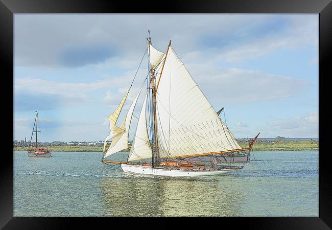  Classic Yacht on the River Blackwater Framed Print by Robin East