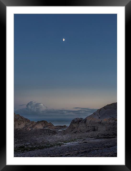 Waxing Quarter Moon   Framed Mounted Print by Leighton Collins