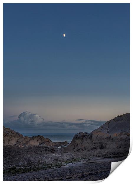 Waxing Quarter Moon   Print by Leighton Collins