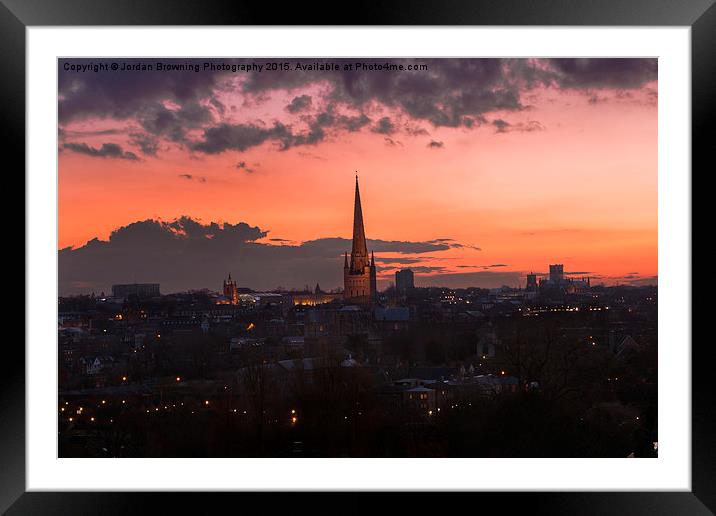   Norwich City At Night  Framed Mounted Print by Jordan Browning Photo