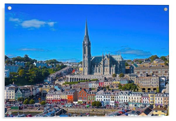 Town of Cork taken from a cruise ship  Acrylic by Sue Bottomley