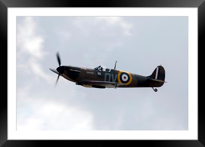 The Duxford Spitfire Framed Mounted Print by J Biggadike